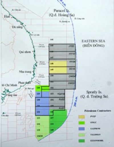 Những lô dầu đã phân định trong vùng đặc quyền lãnh hải Việt Nam- PVN graphic 
