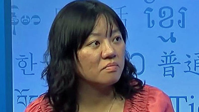 Vietnamese activist blogger Pham Doan Trang speaks with RFA in Washington, Jan. 27, 2015.