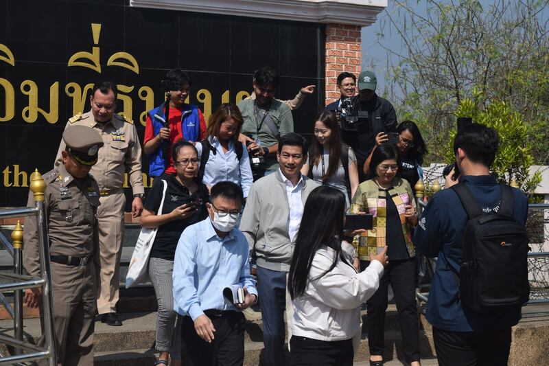 Thailand's Minister of Foreign Affairs Panpree Phitthanukorn after overlooking Thailand's border with Myanmar at a press conference in Mae Sot on Feb. 9, 2024.JPG