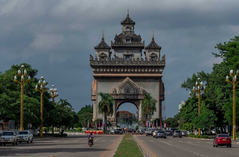 The Patuxay war monument in central Vientiane, Laos, June 25, 2023. Credit: Tran Viet Duc/RFA