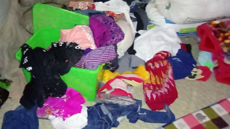 Clothing lies scattered inside a home following a military raid in Pale township's Taung Ywar Thit village, July 12, 2022. Credit: Citizen journalist