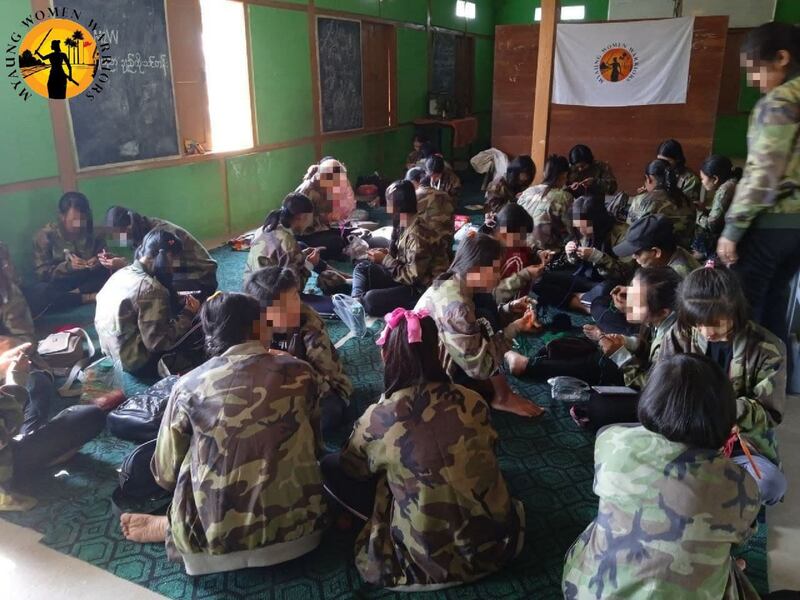 Members of the Myaung Women Guerrilla Group (MWGG) in Sagaing region's Myaung township, in an undated photo. Credit: MWGG