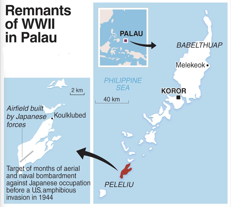 Remnants of World War II in Palau.