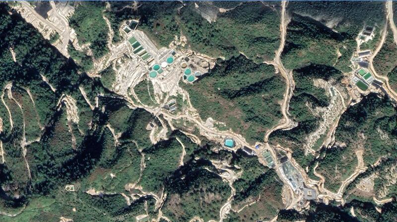 An aerial view of a rare-earth mine in Panwa captured on Oct. 15, 2024. (Google Earth)