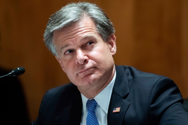 美国联邦调查局 （FBI）局长雷（Chris Wray）。(美联社)