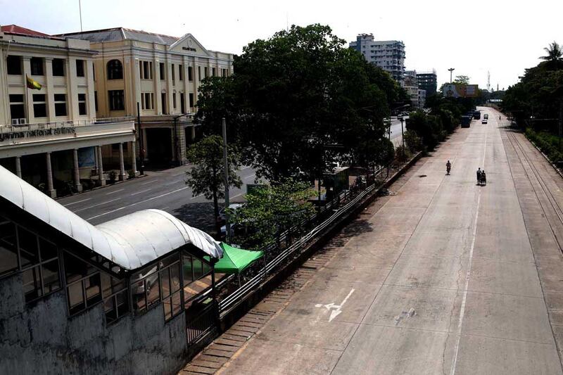 The streets of Yangon were virtually deserted Friday as protesters held a “Silent Strike” to mourn the more than 700 people killed by the military since the coup began. (RFA)