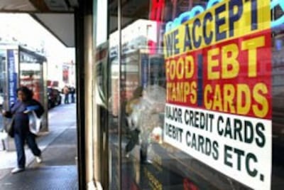 Một cửa hàng thực phẩm tại New York chấp nhận Food Stamp. AFP photo