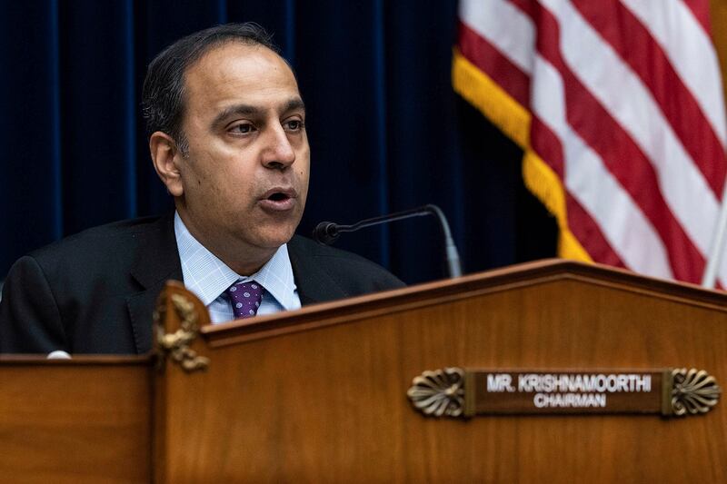 美国联邦众议员拉贾·克里希纳穆提（Raja Krishnamoorthi ）参加了6月5日的圆桌会议（美联社图片）