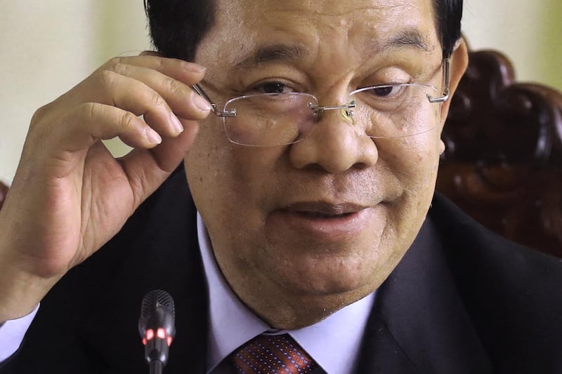 Hun Sen attends a press conference at the National Assembly after a vote to confirm his son, Hun Manet, as Cambodia's prime minister in Phnom Penh, Cambodia, August 22, 2023.