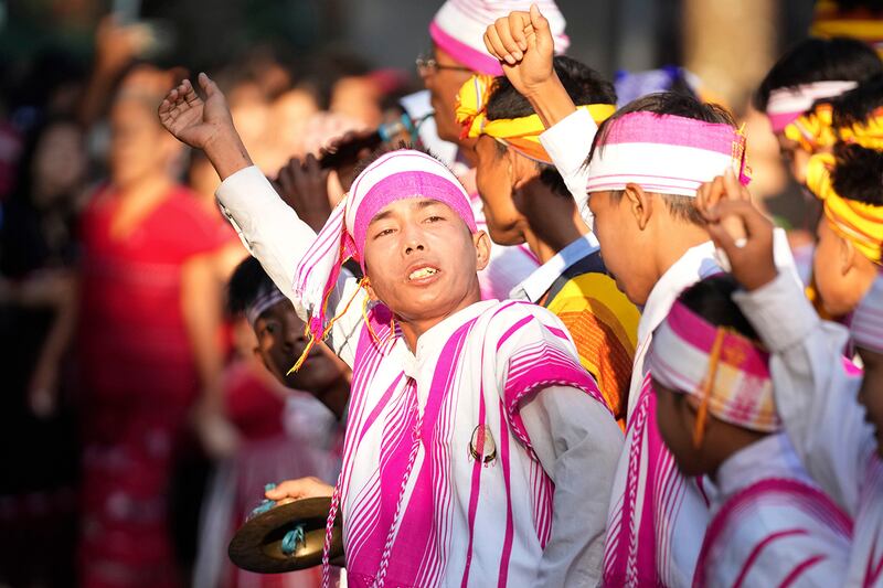 Ethnic Karen people gather at the National Races Village in Yangon for their traditional New Year’s celebration Dec. 30, 2024.