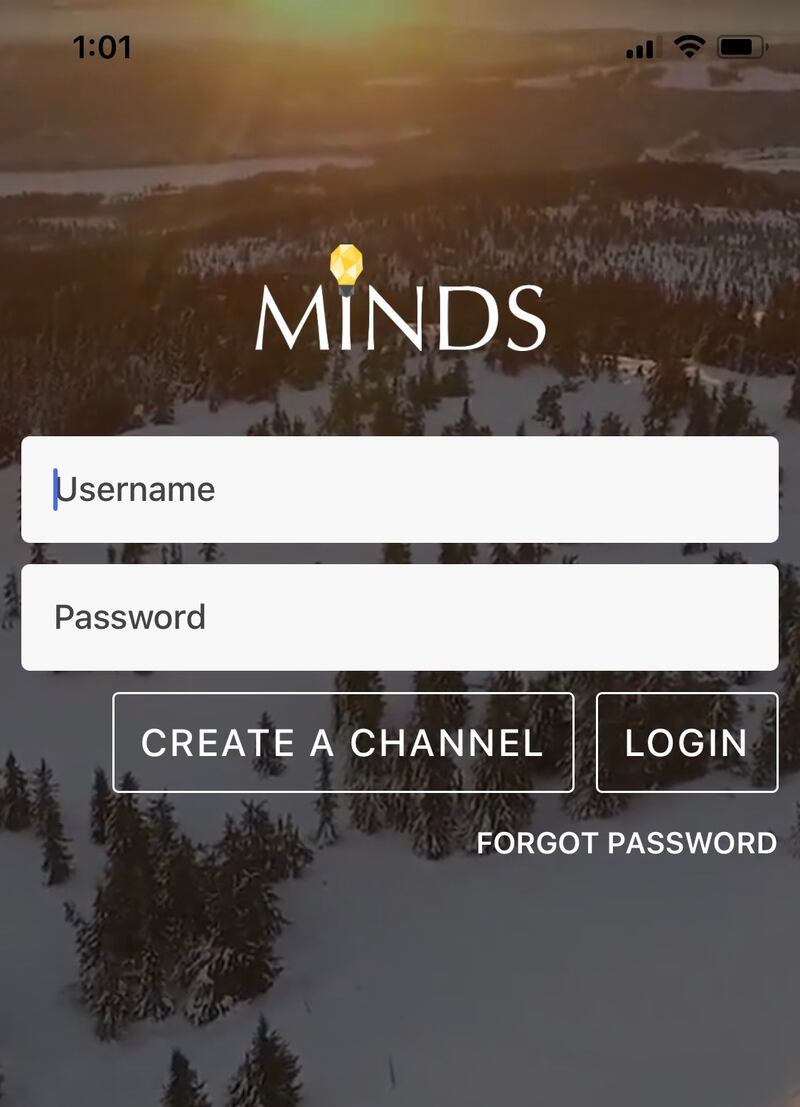 Giao diện mạng xã hội Minds trên mobile