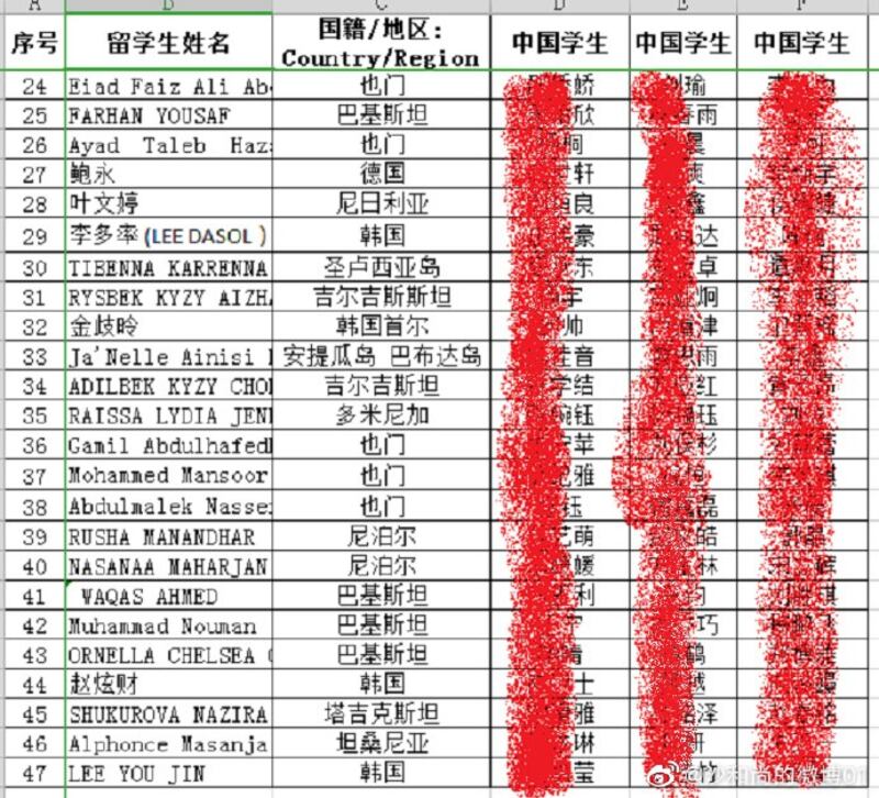 网民曝出外国留学生的中国“学伴”，都为异性。（Public Domain）