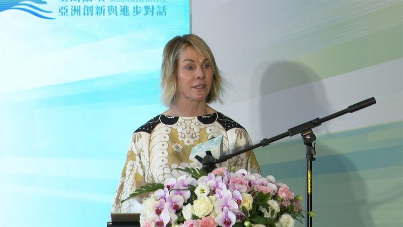 美国驻联合国前大使克拉芙特称，2021年台湾行因中共威胁而取消。(记者 刘邦羽摄)