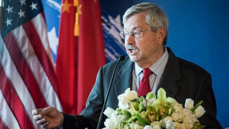 即将离任的美国驻华大使特里·布兰斯塔德（Terry Branstad）（法新社）