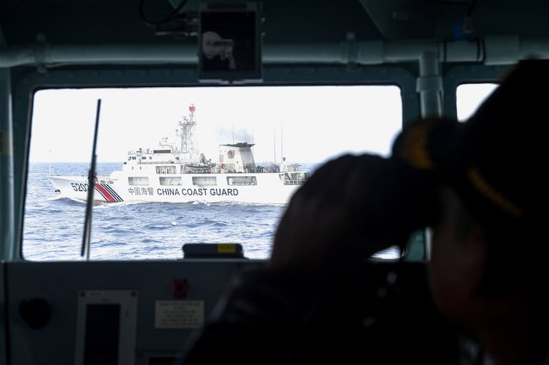 A China Coast Guard ship is seen from an Indonesian Naval ship during a patrol north of Natuna island, Indonesia, Jan. 11, 2020. Credit: Antara Foto via Reuters.