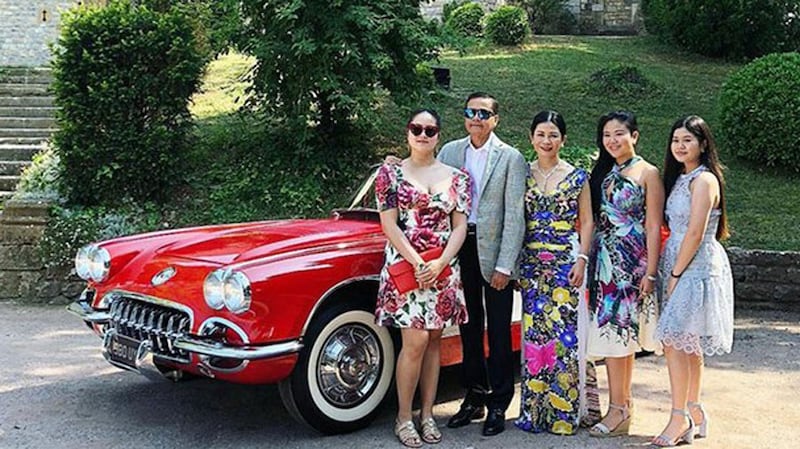 Cambodian National Police Commissioner Neth Savoeun, Hun Kimleng and their three daughters, in Cannes, France. 