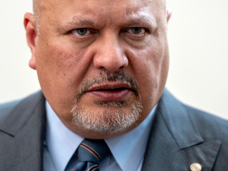 Karim Khan, prosecutor of the International Criminal Court speaks at a press conference in The Hague, Netherlands, July 3, 2023.