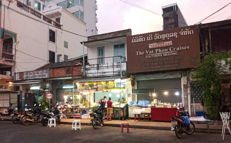 Businesses are seen near the now shuttered Sihom Night Market, March 29, 2023, several days after the market was closed. One merchant told RFA the government acted too quickly in shutting down the venue. Credit: Citizen journalist