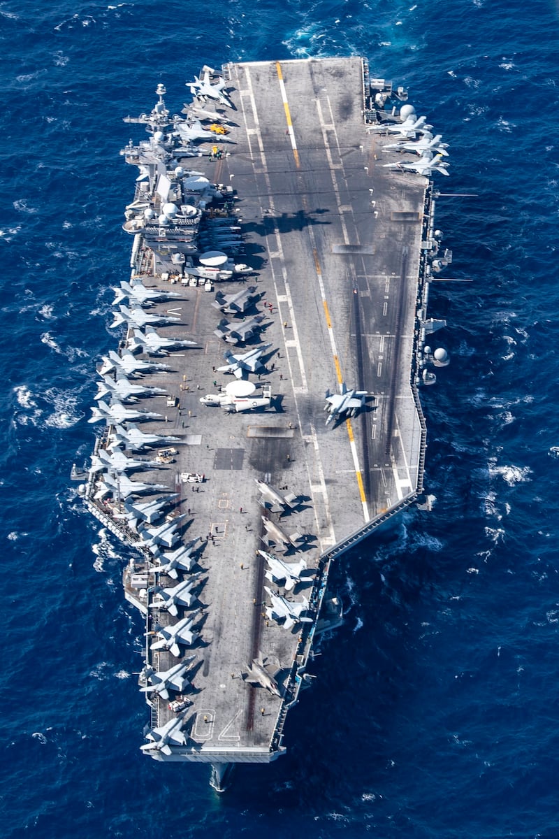 USS Carl Vinson transiting the Philippine Sea, Jan. 22, 2022. Credit: U.S. Navy