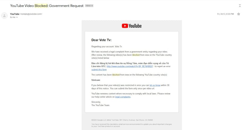 Các video trên kênh Vote Tv bị hạn chế ở Việt Nam theo yêu cầu của chính quyền Việt Nam.