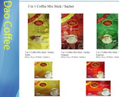 Các loại càphê xuất khẩu của Dao Coffee. RFA