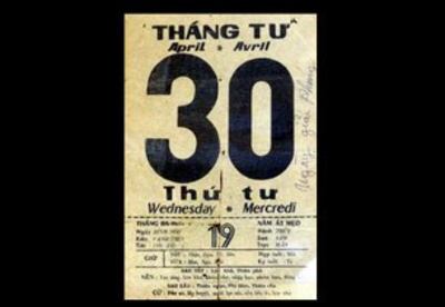 Tờ lịch Ngày 30 tháng tư năm 1975