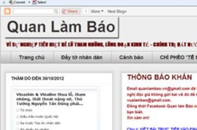 Trang blog Quan Làm Báo. Screen capture