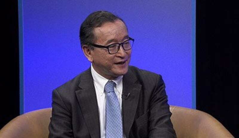 Ông Sam Rainsy, chủ tịch Đảng cứu quốc, trong cuộc phỏng vấn với đài Á châu Tự do.