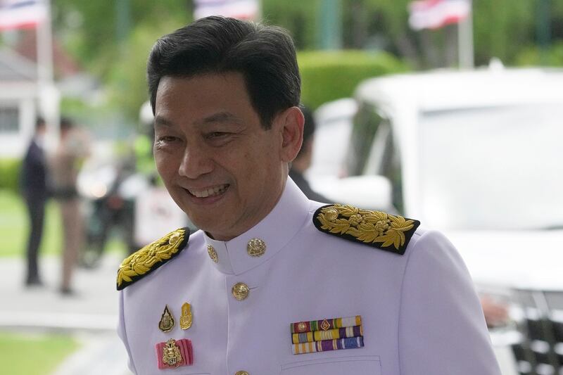 Thailand's Foreign Minister Parnpree Bahiddha-Nukara arrives at the government house in Bangkok, Thailand, Sept. 5, 2023, to take his oath of office. Credit: Sakchai Lalit/AP