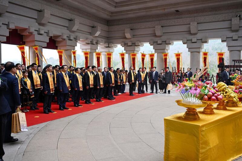 马英九出席公祭轩辕黄帝典礼呼吁，台湾年轻人牢记身为炎黄子孙的骄傲。（马英九基金会提供）