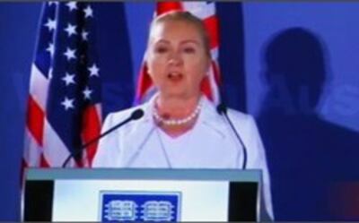 Ngoại trưởng Clinton phát biểu tại đại học Tây Úc ở Perth- Screen capture 