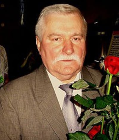 Lech Walesa. Photo courtesy of Wikipedia.