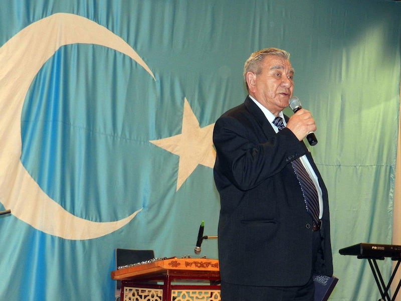 Riza Samedi speaks at the 6th General Assembly of the World Uyghur Congress in Munich, Germany, November 2017.