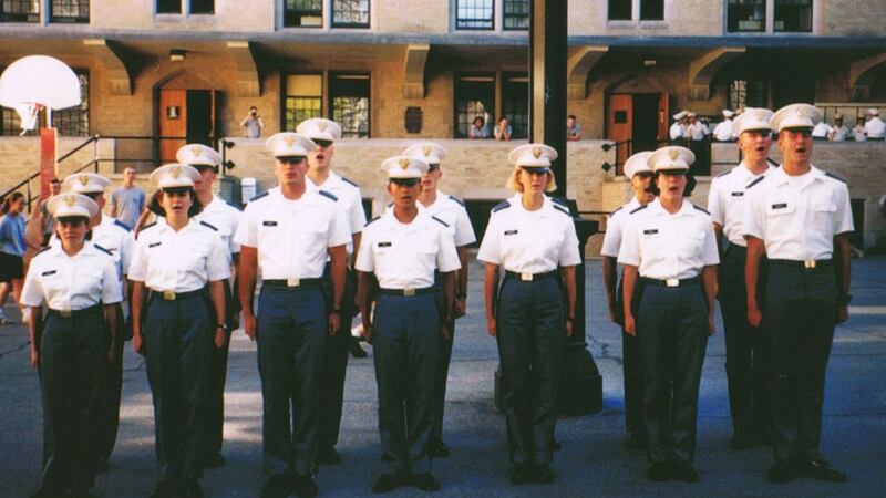 Cambodian Prime Minister Hun Sen's eldest son, Hun Manet (C), the first-ever Cambodian to graduate from the nearby West Point Military Academy, at West Point in undated photo.