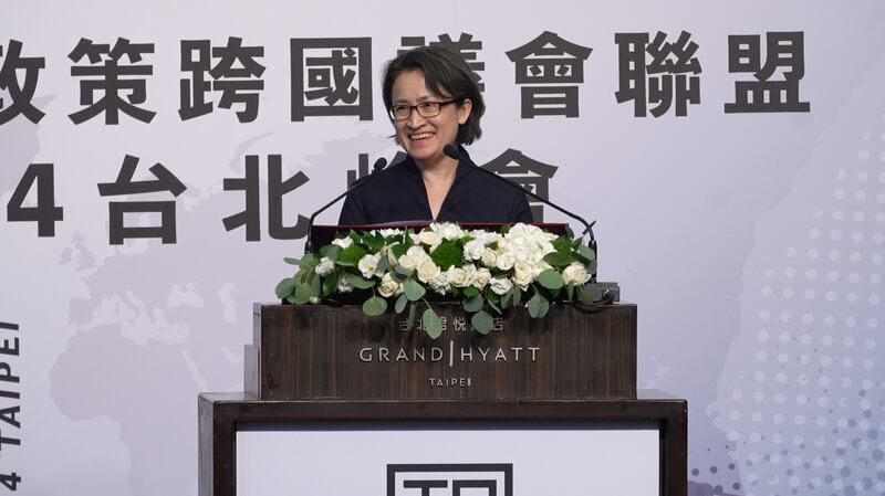 台湾的副总统萧美琴出席IPAC国际记者会。(记者 陈建宏摄)