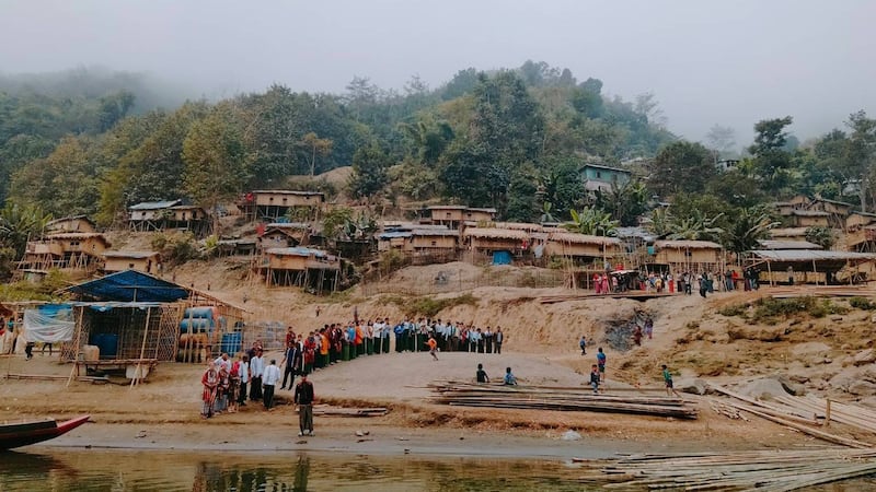 A refugee camp on the Myanmar-India border in Mizoram state’s Laung Talai district on Jan. 16, 2025.