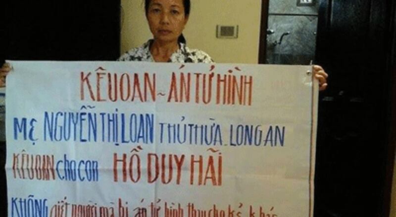 Mẹ tử tù Hồ Duy Hải kêu oan cho con. 