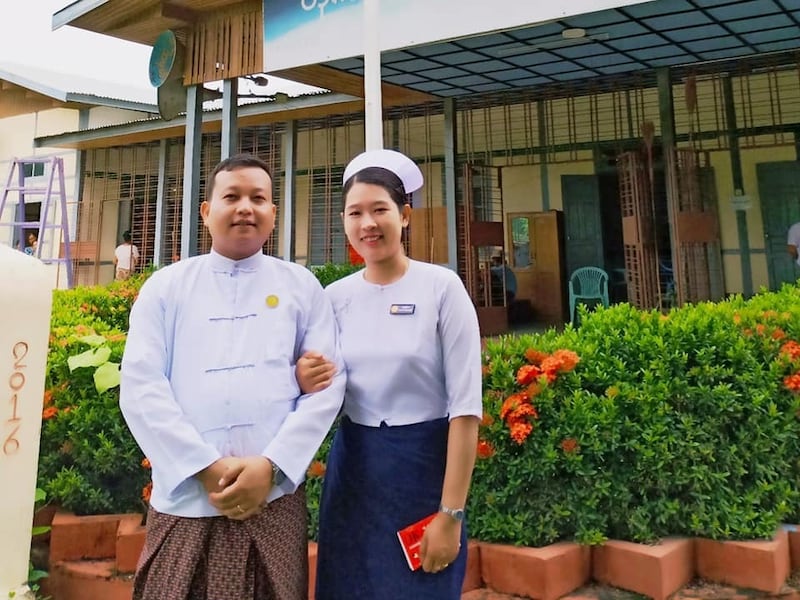 Doctor Mya Soe Aung (left) and his wife, senior nurse Khine Hnin Wai (right), who died after the military junta's airstrike on Hnan Khar village clinic in Gangaw Township, Magway Region, on March 22, 2025.