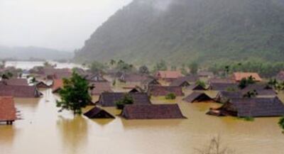 Trận lũ lụt ở Tân Hoa, Quảng Bình hồi tháng 9 vừa qua. AFP