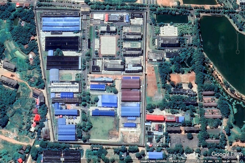 Chishan Prison, Nanzui Town, Yuanjiang, Yiyang, Hunan Province, China, July 11, 2022. (GoogleEarth)