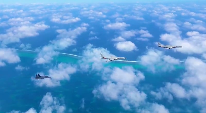 Chinese military aircraft during the combat patrol over Scarborough Shoal in the South China Sea on Feb. 27, 2025.
Credit: PLA Southern Theater Command