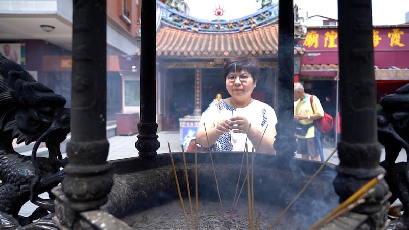 台湾的清华大学教授古明君梳理台湾妈祖信仰，认为妈祖被中国政府纳编为对台工作要角，成为兼负统战和商机的“多变的女神”。（记者李宗翰摄）