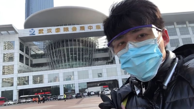 Citizen journalist Chen Qiushi was detained by police in February 2020 after he started livestreaming from hospitals in Wuhan.