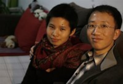 Hu Jia and his wife, Zeng Jinyan, January 2007. Photo courtesy of Hu Jia.