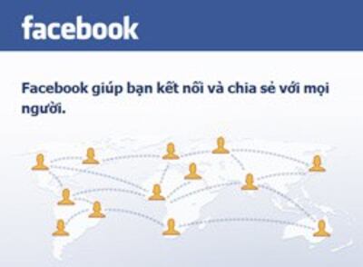 Trang chủ Facebook tiếng Việt. Screen capture.