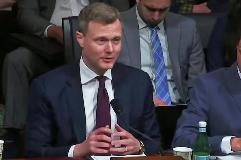 Former CIA analyst Matthew Kroenig testifies at a U.S. House of Representatives Homeland Security Committee hearing on transportation and maritime security, Feb. 11, 2025.