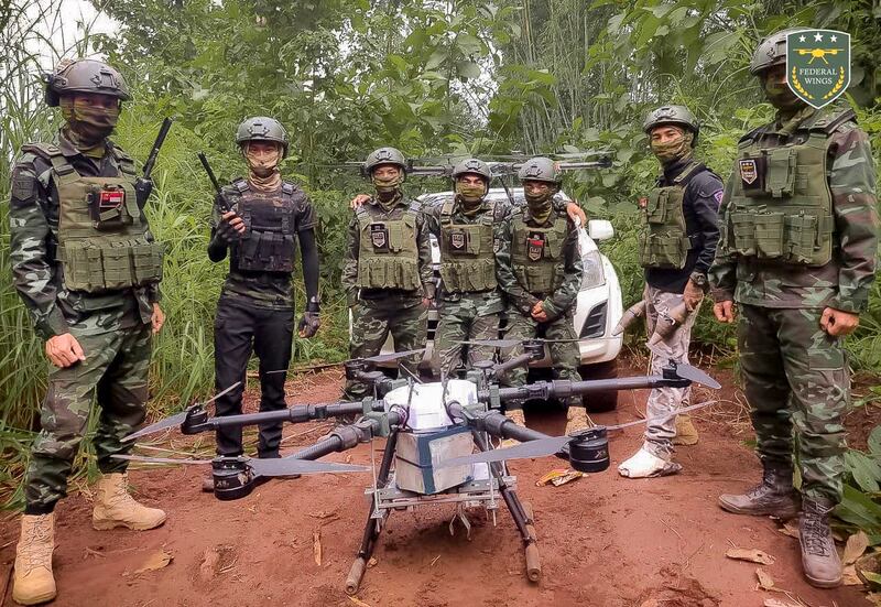 Members of the anti-junta Federal Wings drone squad, September 4, 2023. (Photo: Federal Wings)