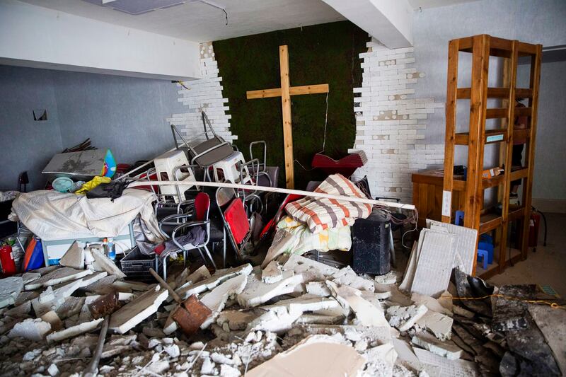 A demolished house church is seen in the city of Zhengzhou in central China's Henan province, June 3, 2018. (Ng Han Guan/AP)