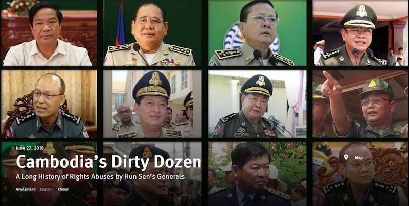 Savoeun was among 12 senior Cambodian military and police officials termed the country's “Dirty Dozen” for egregious rights abuses in a 2018 report by Human Rights Watch. 