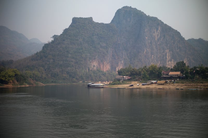 A general view of the future site of the Luang Prabang dam is seen on the Mekong River in Luang Prabang province, Laos, Feb. 5, 2020.